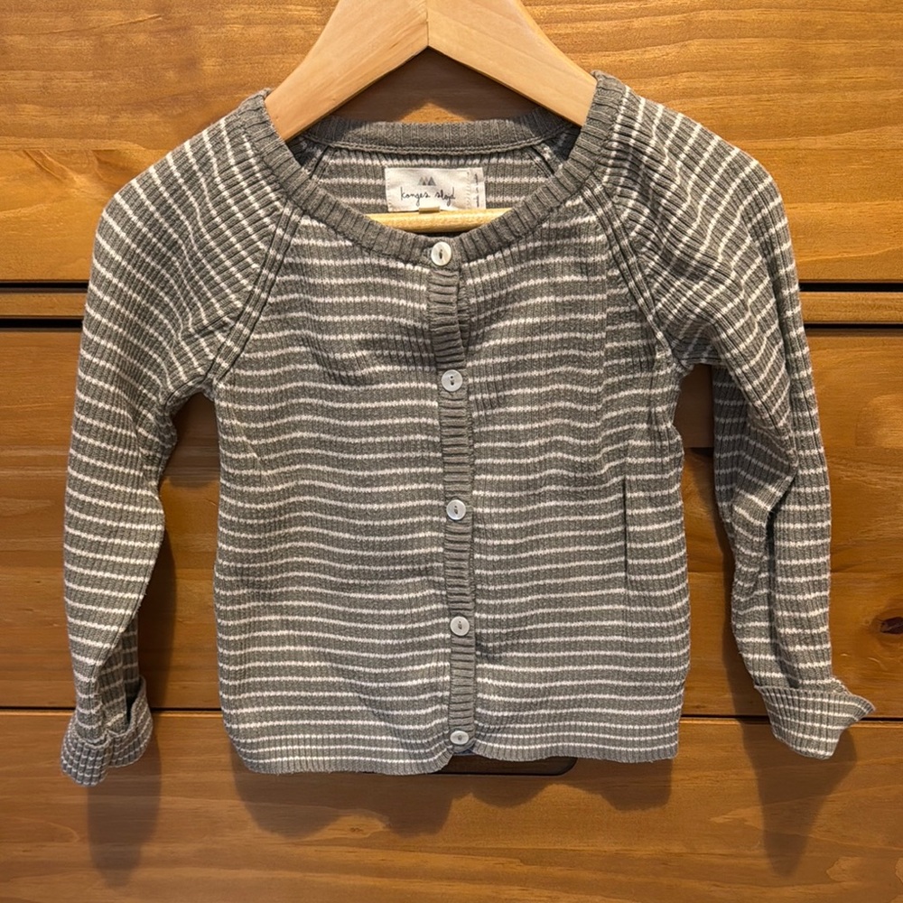 Striped Gray Kids Cardigan